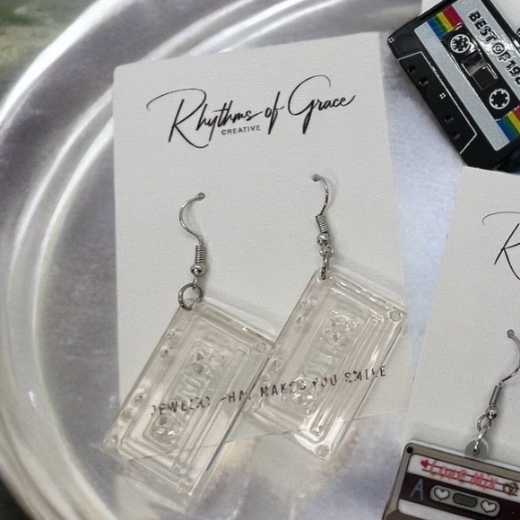 NWT Cassette Dangle Earrings - Perfect for Music Lovers and Retro Enthusiasts! - Picture 4 of 7